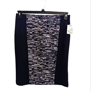 BRAND NEW!! Ellen Tracy Black & White Fitted Mini Skirt Size Large